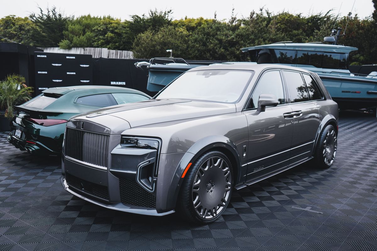 Grey Rolls-Royce Cullinan SUV on display